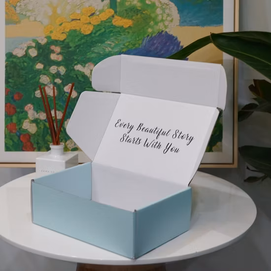 Caixa de presente luxuosa personalizada do papel do cartão ondulado do lado da dobra